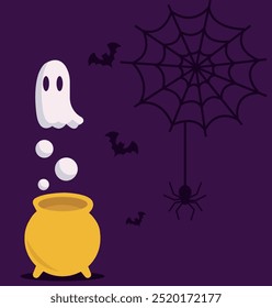 Banners e padrões temáticos de Halloween. Ilustração do vetor do tema de Halloween