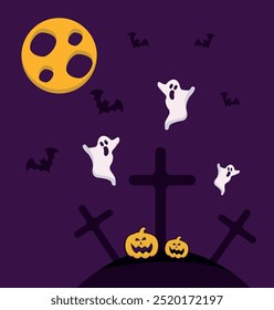 Anuncios y patrones de Halloween. Ilustración vectorial de Halloween