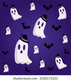 Halloween themed banners and patterns. Halloween theme vector illustration