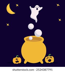 Banner und Muster zum Thema Halloween. Halloween-Thema, Vektorgrafik