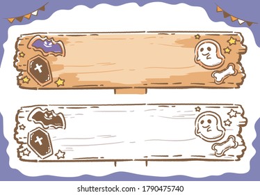 Halloween themed banners. Vector illustration.