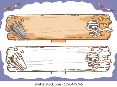 Halloween themed banners. Vector illustration.