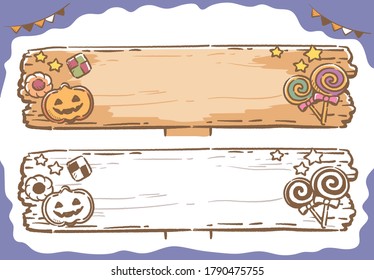 Halloween themed banners. Vector illustration.