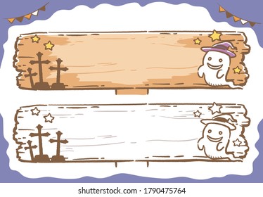 Halloween themed banners. Vector illustration.
