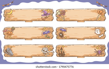 Halloween themed banners. Vector illustration.