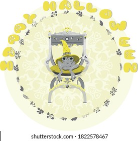 Halloween themed card with the frog and the inscription