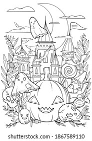Halloween themed coloring pages