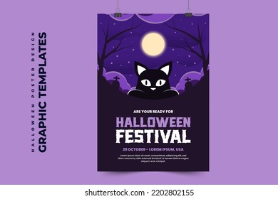 Halloween themed graphic design template easy to customize simple and elegant design