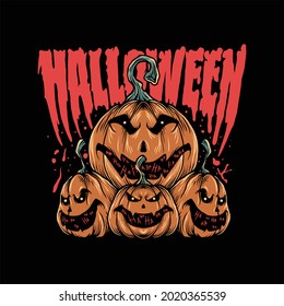 halloween themed illustration vector design
