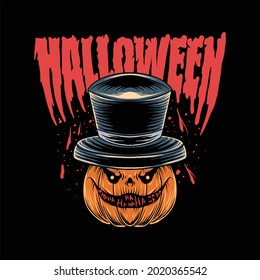 halloween themed illustration vector design