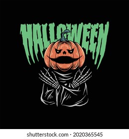 halloween themed illustration vector design