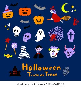 Halloween themed illustrations,  vector