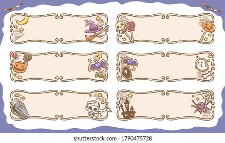 Halloween themed labels. Vector illustration.