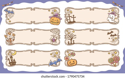 Halloween themed labels. Vector illustration.