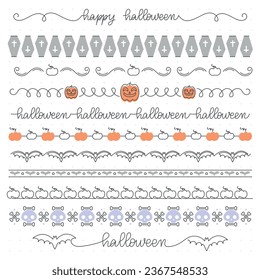 Halloween themed seamless borders collection