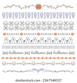 Halloween themed seamless borders collection