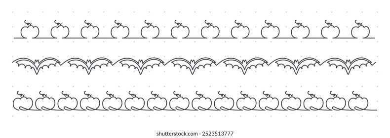 Halloween themed seamless borders collection