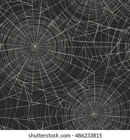 Halloween themed seamless pattern. Spider web background.