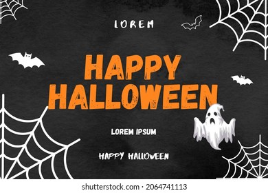 Halloween themed social media post template with dark background. Halloween themed poster. Halloween themed banner for social media posts, template, background