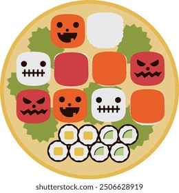 Halloween themed temari sushi image material