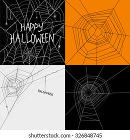 Halloween themed vector cobwebs.