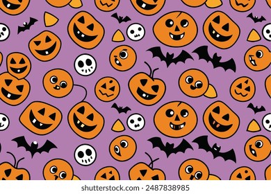 Halloween themes pattern vector illustration.