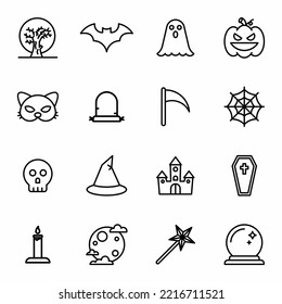 Halloween thin icons line design