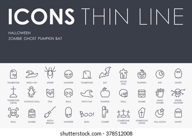 Halloween Thin Line Icons