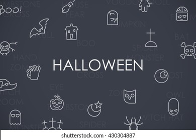 Halloween Thin Line Icons