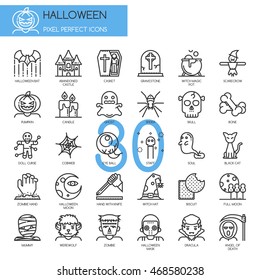 Halloween , Thin Line and Pixel Perfect Icons