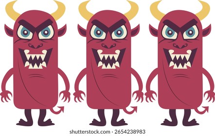 Halloween, Three Angry Cartoon Devils Image