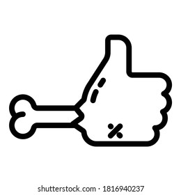 Halloween Thumb Up Flat Icon Isolated On White Background