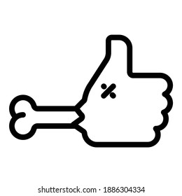 Halloween Thumb Up Flat Icon Isolated On White Background