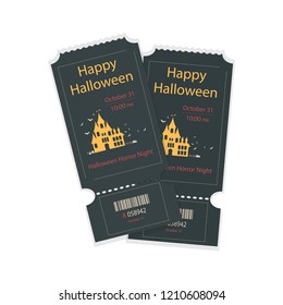 Diseño de entradas de Halloween. Fiesta de halloween. Ilustración vectorial.