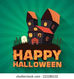 Halloween time background concept in retro style. Vector illustration design 