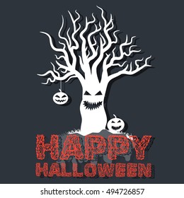 Halloween time background concept in retro style. Vector illustration design 