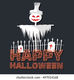 Halloween time background concept in retro style. illustration design 