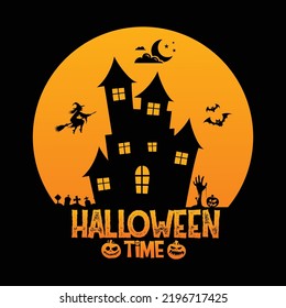 Halloween Time  Background with Pumpkin