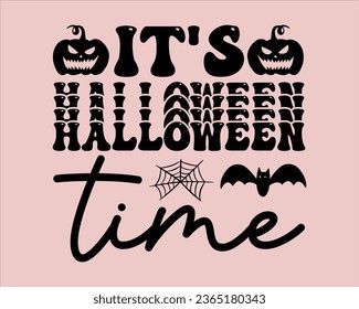 It's Halloween Time Retro  Design,Retro Halloween Design, Halloween Retro T shirt Design,Groovy Halloween Design