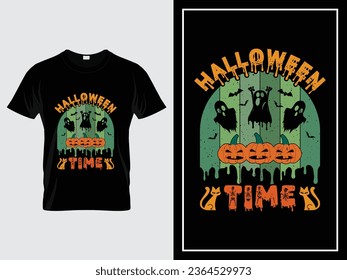 Halloween Time t shirt design illustration vector