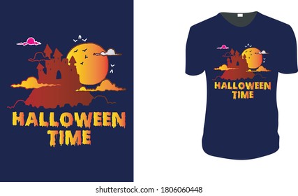 Halloween time tree T shirt Design Event T-shirts Custom Graphic Tee. Halloween Gift Idea, Halloween T-Shirt, Halloween Vector graphic for t shirt, Vector graphic 