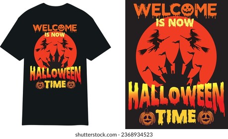  Halloween time t-shirt, Halloween t-shirt design Unique, Colorful, eye-catching, and High-Quality Halloween T-shirt vector design. 