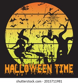 Halloween time, t-shirt design vector file.