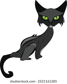 Halloween tin cat icon vector illustration in Adobe Illustrator.  Happy Halloween.