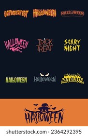 Halloween Tittle Pack-Vorlage Vektor