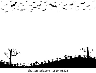 halloween tomb cemetery Graves vector 