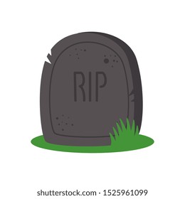 halloween tomb of cemetery isolated icon vector illustration design