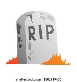 Halloween tomb and gravestone scary vector illustration