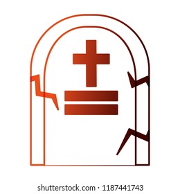 halloween tomb isolated icon