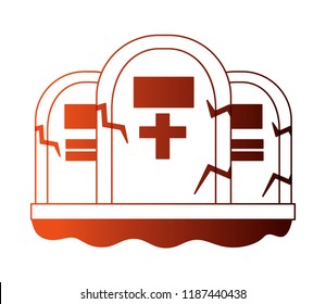 halloween tombs isolated icon